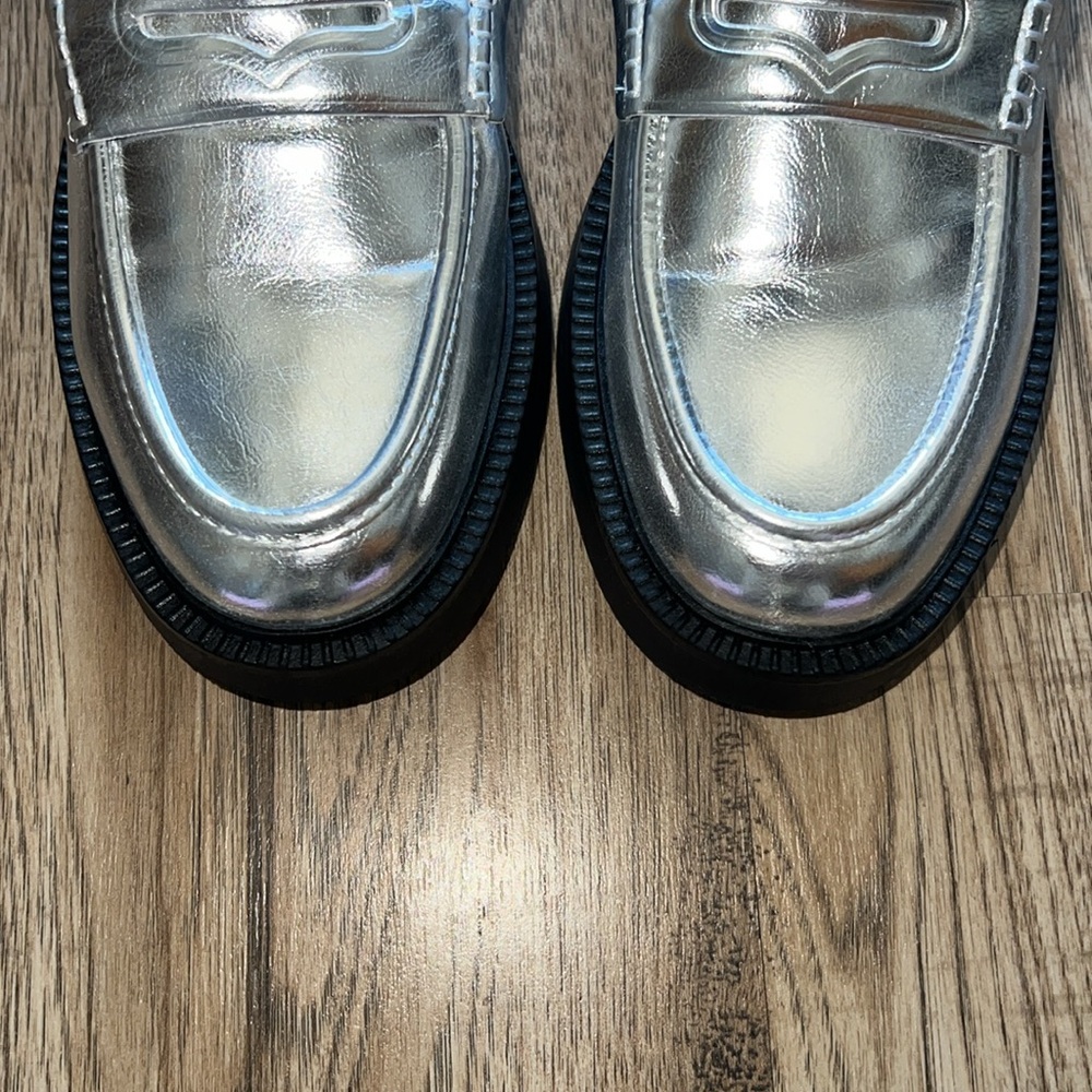 NWOT Zara Silver Metallic Loafers Size 42 or 11 (US) - Picture 11 of 11